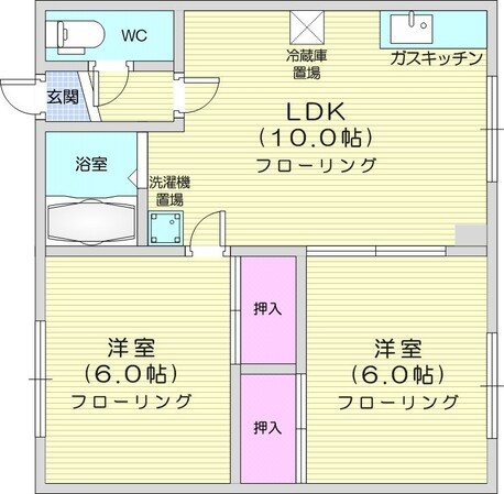 北２４条駅 徒歩12分 2階の物件間取画像